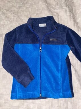 Columbia Navy and Bright Blue Fleece Zip Jacket size 4t
